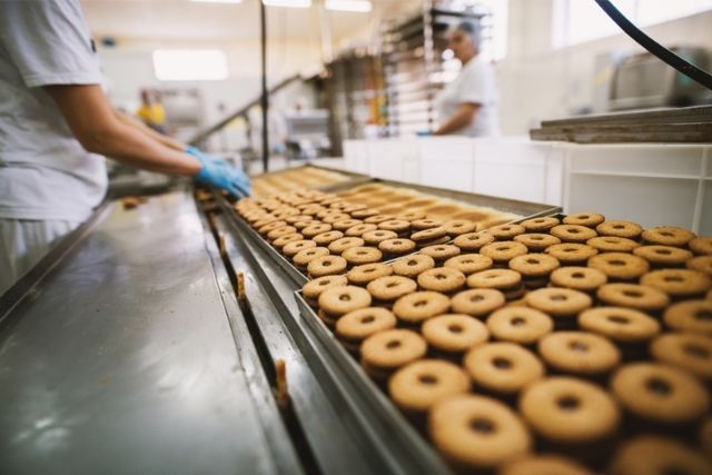 A donut factory line