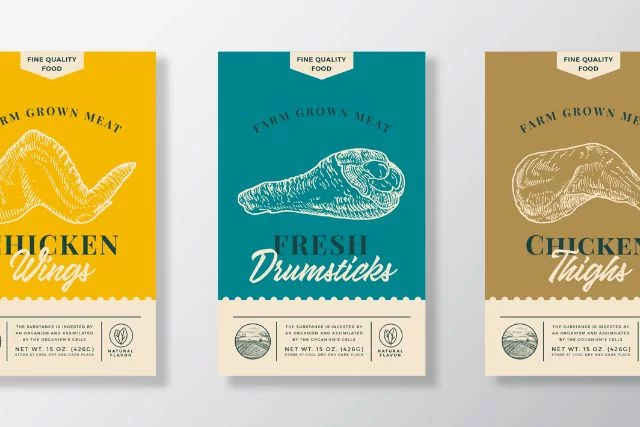 Retro chicken food packaging