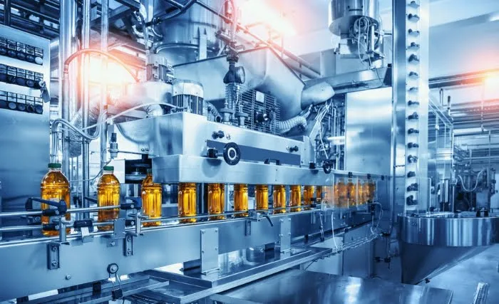 beverages being bottled automatically