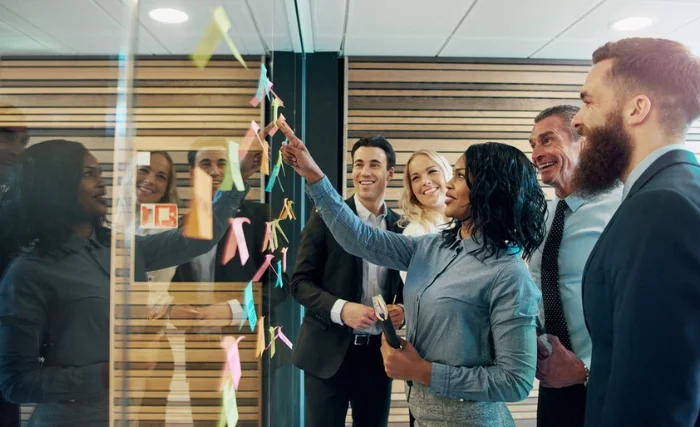 A group of people in a planning meeting