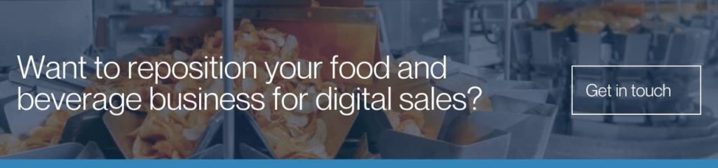 CTA banner asking about repositioning a food and beverage business for digital sales